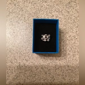 Sterling Silver ring with diamond simulates.